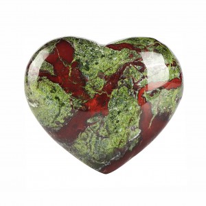 Αιματόπετρα (Dragon Bloodstone) φυσικός ημιπολύτιμος λίθος σε σχήμα καρδιά 6cm Λίθοι Χώρου