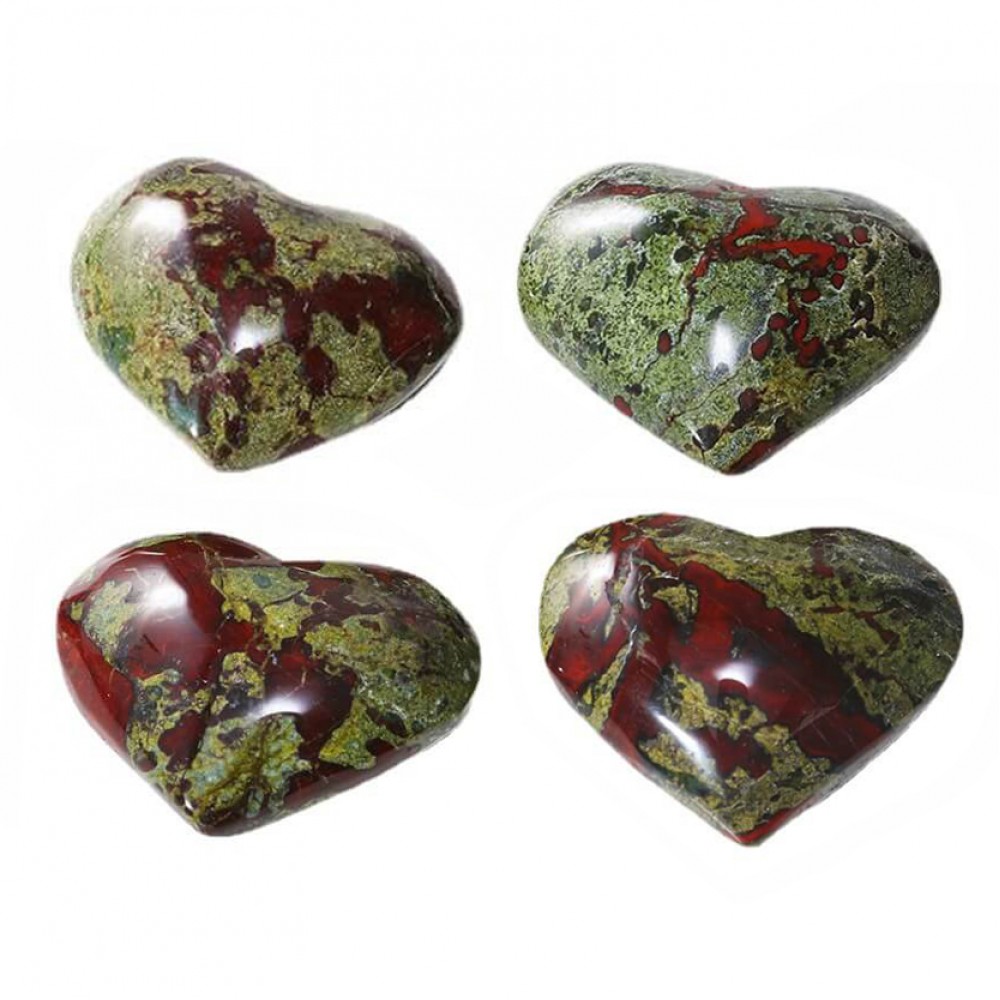 Αιματόπετρα (Dragon Bloodstone) φυσικός ημιπολύτιμος λίθος σε σχήμα καρδιά 6cm Λίθοι Χώρου