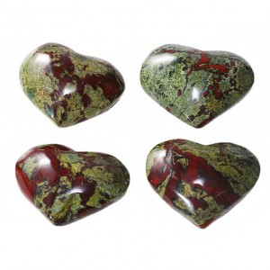 Αιματόπετρα (Dragon Bloodstone) φυσικός ημιπολύτιμος λίθος σε σχήμα καρδιά 6cm Λίθοι Χώρου