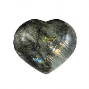 Λαμπραντορίτης (Labradorite) φυσικός ημιπολύτιμος λίθος σε σχήμα καρδιά 5cm Λίθοι Χώρου