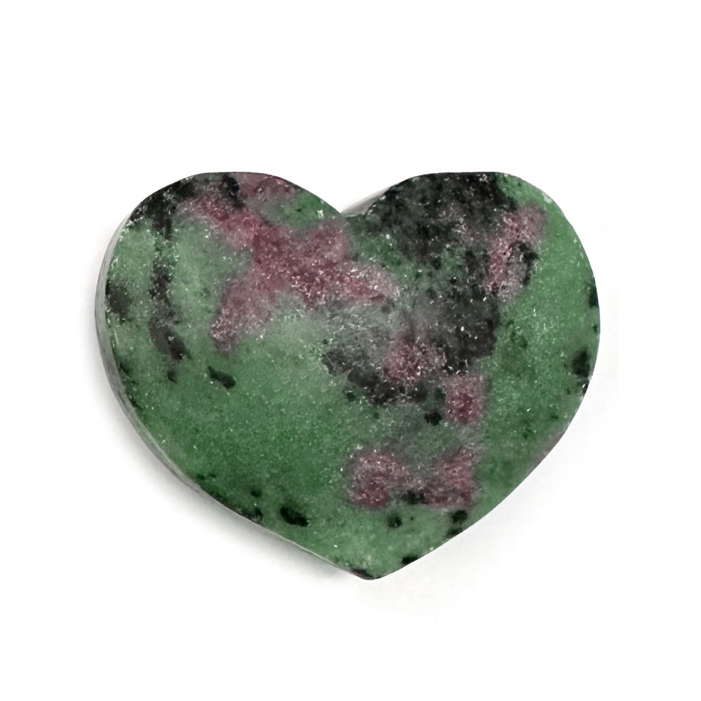 Ρουμπίνι σε Ζοϊσίτη (Ruby Zoisite) φυσικός ημιπολύτιμος λίθος σε σχήμα καρδιά 5cm Λίθοι Χώρου