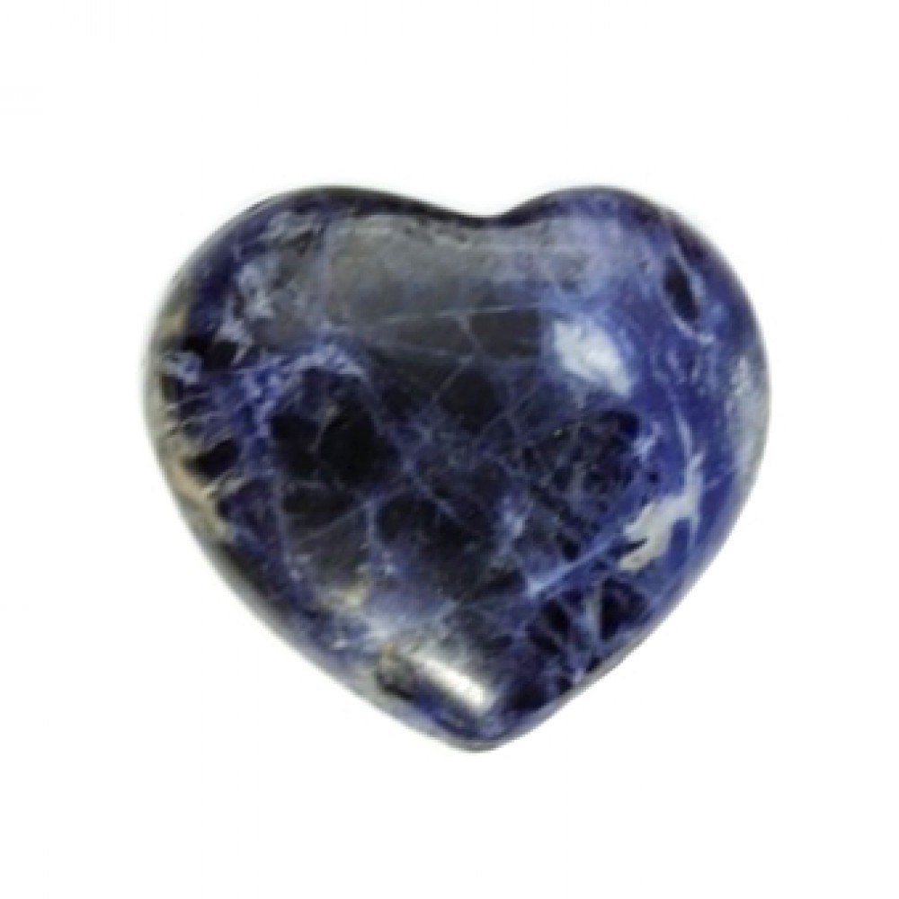 Σοδαλίτης (Sodalite) φυσικός ημιπολύτιμος λίθος σε σχήμα καρδιά 5.5cm∽6.5cm Λίθοι Χώρου
