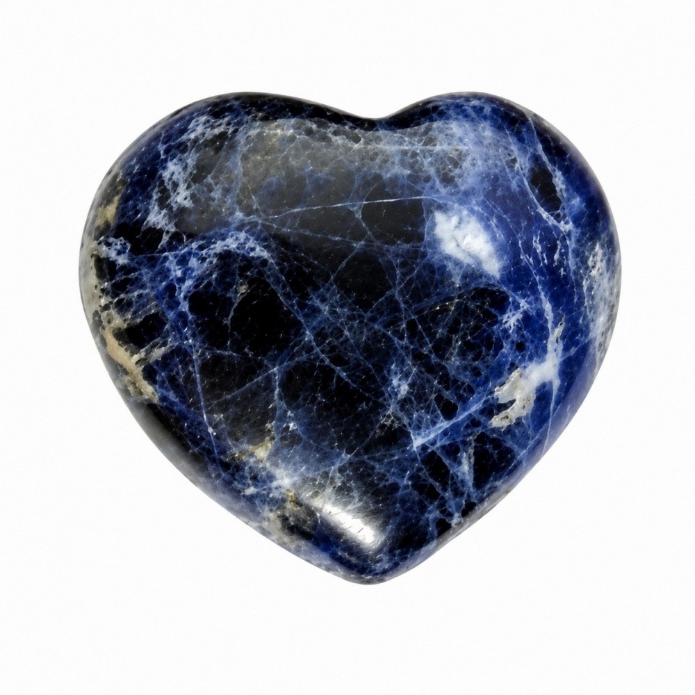 Σοδαλίτης (Sodalite) φυσικός ημιπολύτιμος λίθος σε σχήμα καρδιά 5.5cm∽6.5cm Λίθοι Χώρου
