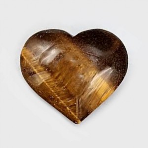 Μάτι της Τίγρης (Tiger Eye) φυσικός ημιπολύτιμος λίθος σε σχήμα καρδιά 5.5cm∽6.5cm Λίθοι Χώρου