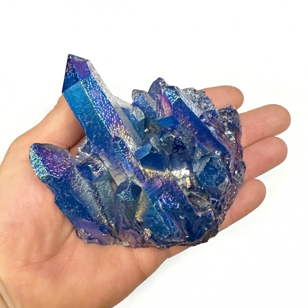 Χαλαζίας Aura Μπλε (Aura Quartz) ακανόνιστος φυσικός ημιπολύτιμος λίθος 11cm x 1cm x 9cm Λίθοι Χώρου