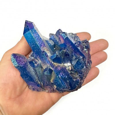 Χαλαζίας Aura Μπλε (Aura Quartz) ακανόνιστος φυσικός ημιπολύτιμος λίθος 11cm x 1cm x 9cm