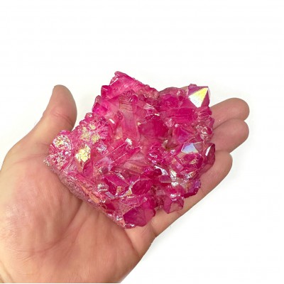 Χαλαζίας Aura Φούξια (Aura Quartz) ακανόνιστος φυσικός ημιπολύτιμος λίθος 8cm x 8cm x 6cm