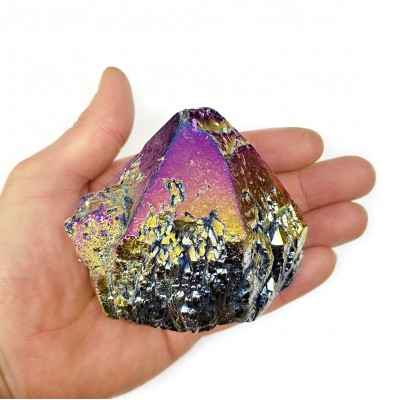 Χαλαζίας Aura (Multicolor Aura Quartz) φυσικός ημιπολύτιμος λίθος με αιχμή 8.5cm x 7.5cm x 7cm
