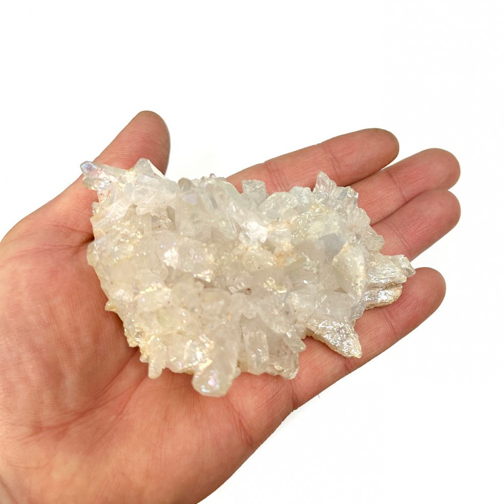 Quartz Aura White irregular rough natural semi precious stone 10cm x 8cm x 4cm Decorative Stones