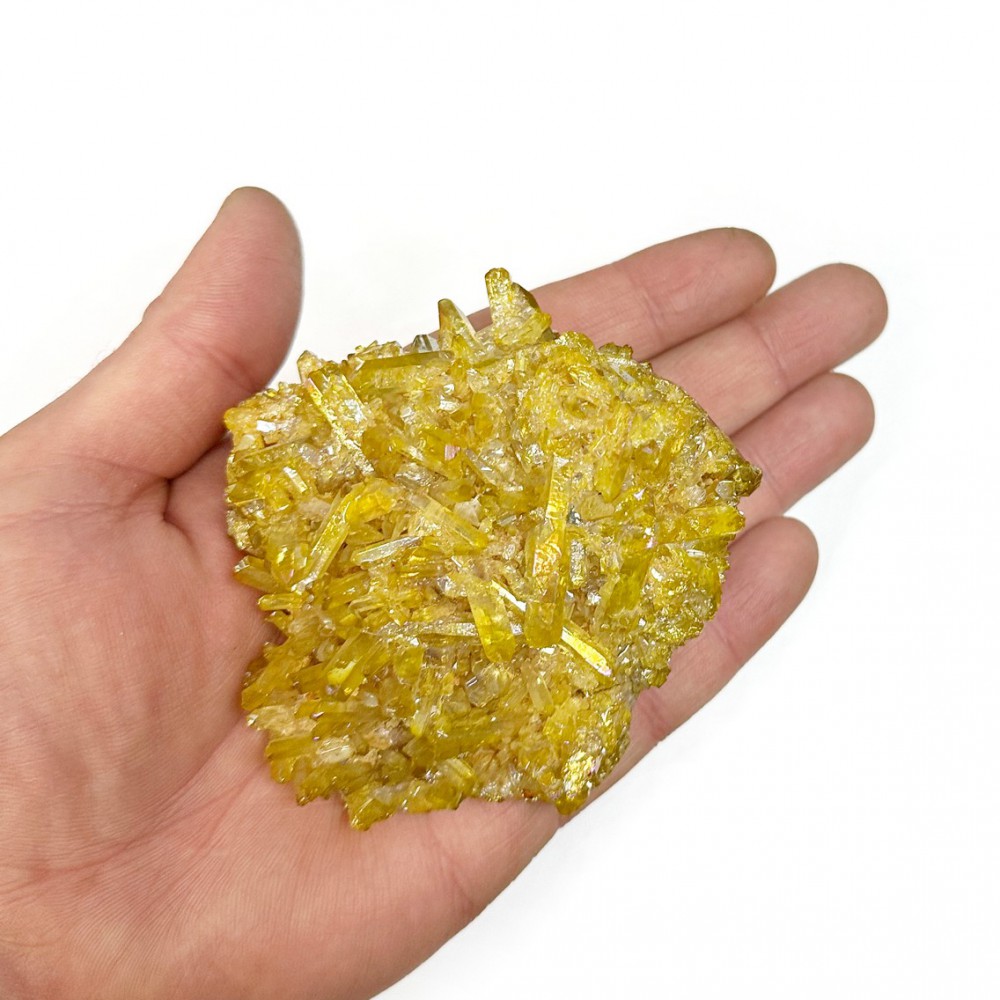 Quartz Aura Yellow irregular rough natural semi precious stone 8cm x 8cm x 4.5cm Decorative Stones
