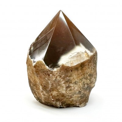 Agate Botswana brown natural semi precious pointed stone 8.5cm x 6.5cm x 5cm
