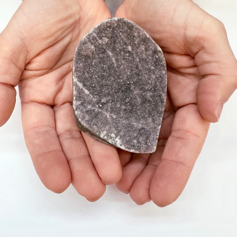 Αμέθυστος γκρι μωβ (Amethyst) ακατέργαστος φυσικός ημιπολύτιμος λίθος 8cm x 6cm x 5cm Λίθοι Χώρου