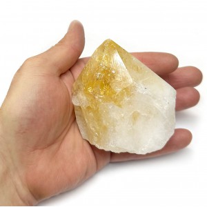 Κιτρίνης (Citrine) φυσικός ημιπολύτιμος λίθος με αιχμή 8cm x 7cm x 6.5cm Λίθοι Χώρου