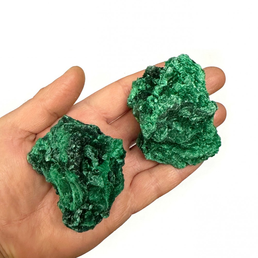 Malachite green irregular rough natural semi precious stone 7cm ∽ 8cm Decorative Stones