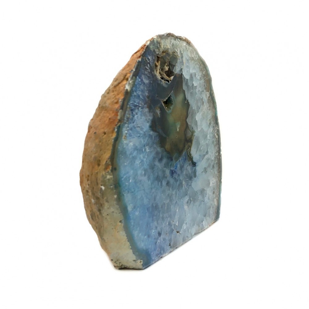 Agate blue - green, irregular rough natural semi precious stone 13.5cm x 13.5cm x 5.5cm Decorative Stones