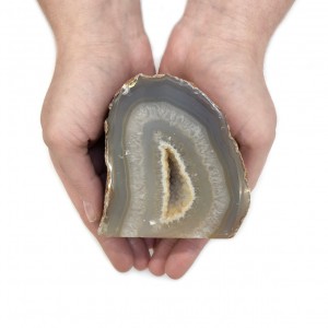 Αχάτης γκρι (Agate) ακατέργαστος φυσικός ημιπολύτιμος λίθος 9.5cm x 9cm x 7cm Λίθοι Χώρου