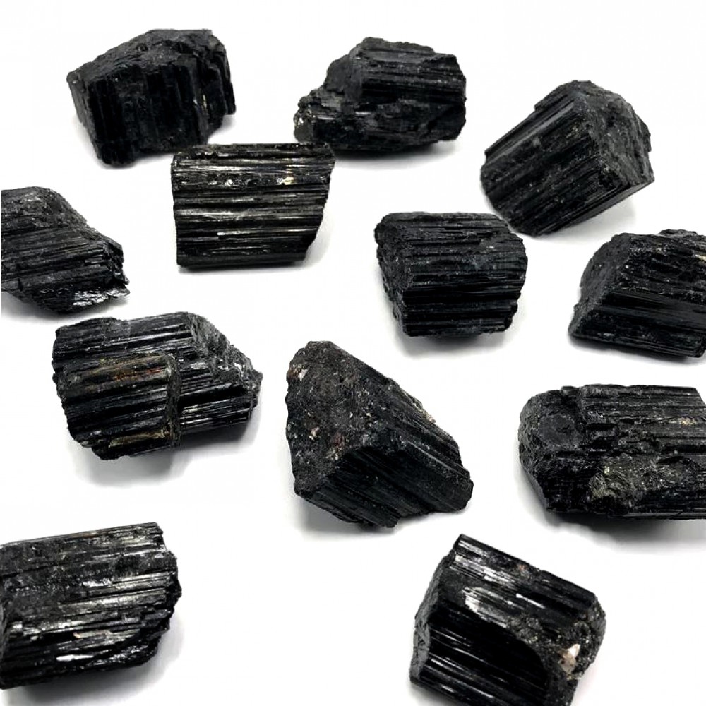 Τουρμαλίνη μαύρη (Tourmaline) ακατέργαστος ακανόνιστος φυσικός ημιπολύτιμος λίθος 3∽3.5cm Λίθοι Χώρου