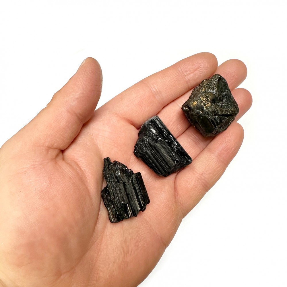 Τουρμαλίνη μαύρη (Tourmaline) ακατέργαστος ακανόνιστος φυσικός ημιπολύτιμος λίθος 3∽3.5cm Λίθοι Χώρου