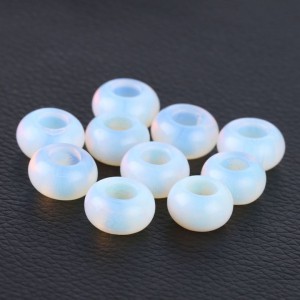 Φεγγαρόπετρα (Moonstone) χάντρα πλακέ 14x8mm με μεγάλη τρύπα 6mm (τιμή ανά χάντρα) Λίθοι με Μεγάλη Τρύπα