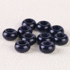 Χρυσόλιθος μπλε (blue Sandstone) φυσικός ημιπολύτιμος λίθος χάντρα πλακέ 14x8mm με μεγάλη τρύπα 6mm (τιμή ανά χάντρα) Λίθοι με Μεγάλη Τρύπα