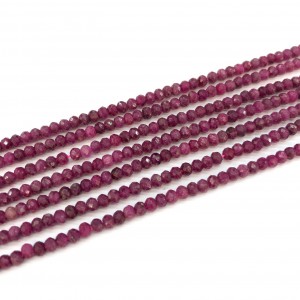 Ρουμπίνι (Ruby Madagascar) φυσικοί πολύτιμοι λίθοι χάντρες πολυγωνικές 4x3mm (σειρά∽39cm∽132χάντρες) Ρουμπίνι - Ruby