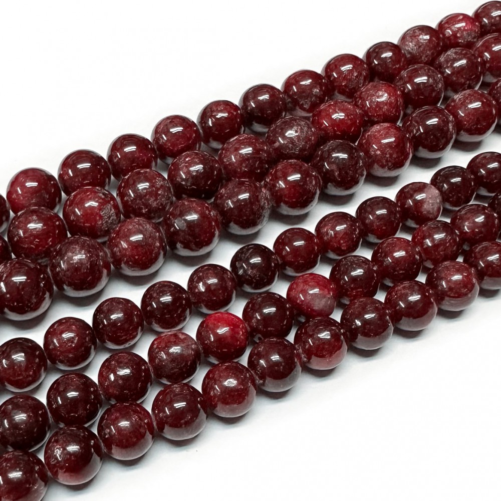 Ρουμπίνι (Ruby Mozambique) φυσικοί πολύτιμοι λίθοι χάντρες 8mm / 10mm (σειρά∽38cm) Ρουμπίνι - Ruby