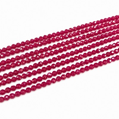 Ρουμπίνι (Ruby Tanzania) φυσικοί πολύτιμοι λίθοι χάντρες πολυγωνικές 2mm/ 3mm/ 4mm (σειρά∽38cm)