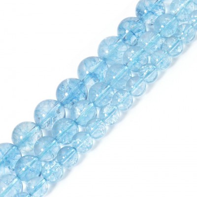 Τοπάζι μπλε (Topaz) φυσικοί ημιπολύτιμοι λίθοι χάντρες 8mm / 10mm (σειρά/38∽39cm)