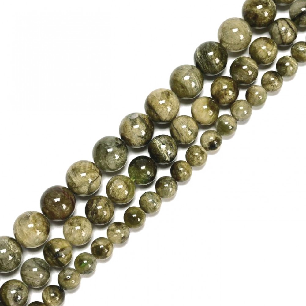 Τουρμαλίνη Πράσινη (Tourmaline Green Verdelite) φυσικοί ημιπολύτιμοι λίθοι χάντρες 6mm/ 8mm/ 10mm/ 12mm (σειρά/39∽40cm) Τουρμαλίνη - Tourmaline