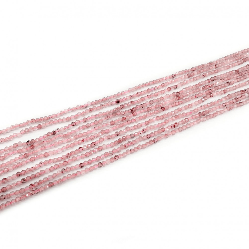 Τουρμαλίνη Ροζ (Tourmaline Pink) φυσικοί ημιπολύτιμοι λίθοι χάντρες πολυγωνικές 2mm (σειρά∽40cm∽234χάντρες) Τουρμαλίνη - Tourmaline