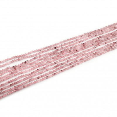 Τουρμαλίνη Ροζ (Tourmaline Pink) φυσικοί ημιπολύτιμοι λίθοι χάντρες πολυγωνικές 2mm (σειρά∽40cm∽234χάντρες)