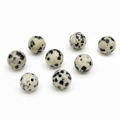 Ίασπις Δαλματίας (Dalmatian Jasper) φυσικός ημιπολύτιμος λίθος χάντρα 6mm / 8mm (τιμή ανά χάντρα)