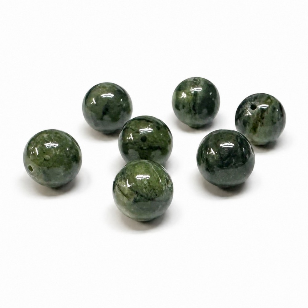 Νεφρίτης (Nephrite AAA) φυσικός ημιπολύτιμος λίθος χάντρα 6mm/ 8mm/ 10mm (τιμή ανά χάντρα) Νεφρίτης - Nephrite