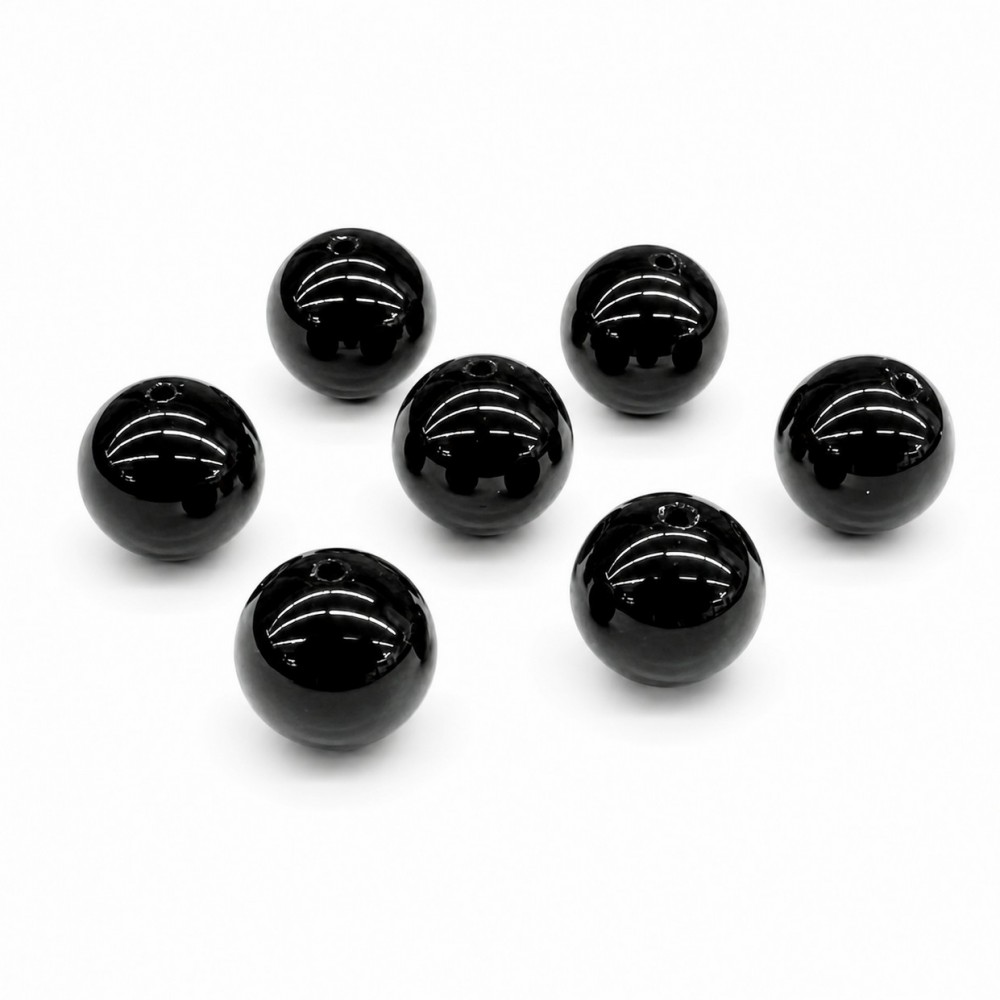 Όνυχας μαύρος (Onyx) φυσικός ημιπολύτιμος λίθος χάντρα 6mm/ 8mm/ 10mm/ 12mm (τιμή ανά χάντρα) Όνυχας - Onyx