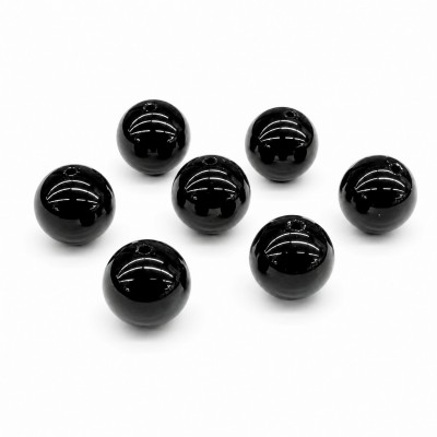Όνυχας μαύρος (Onyx) φυσικός ημιπολύτιμος λίθος χάντρα 6mm/ 8mm/ 10mm/ 12mm (τιμή ανά χάντρα)