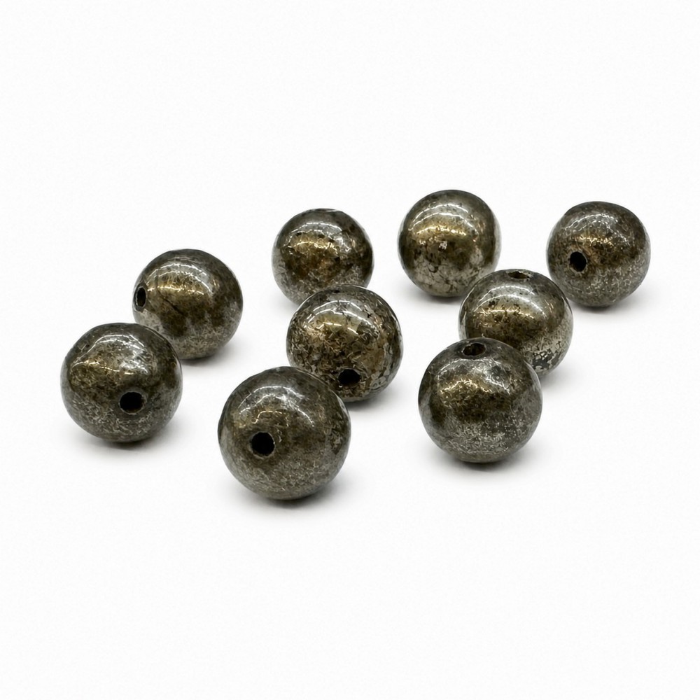 Πυρίτης (Pyrite) φυσικός ημιπολύτιμος λίθος χάντρα 6mm/ 8mm/ 10mm (τιμή ανά χάντρα) Πυρίτης - Pyrite