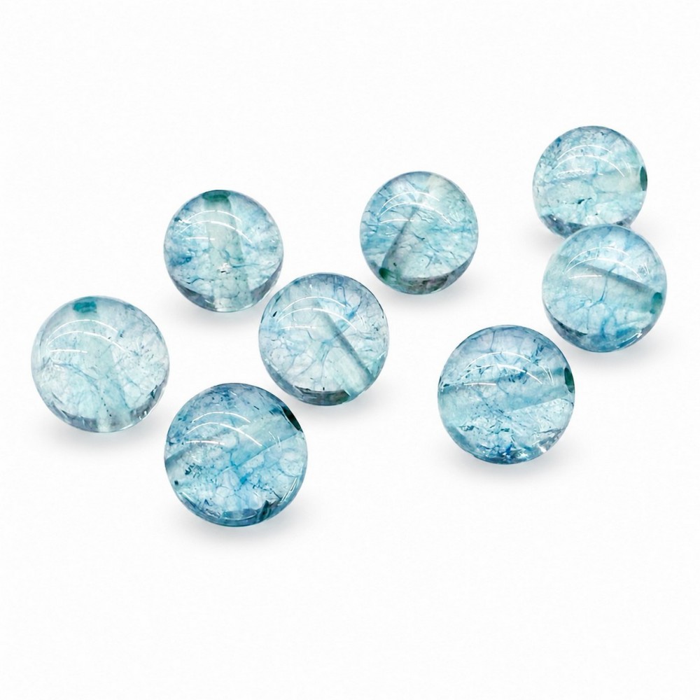 Τοπάζι μπλε (Blue Topaz) φυσικός ημιπολύτιμος λίθος χάντρα 8mm / 10mm (τιμή ανά χάντρα) Τοπάζι - Topaz