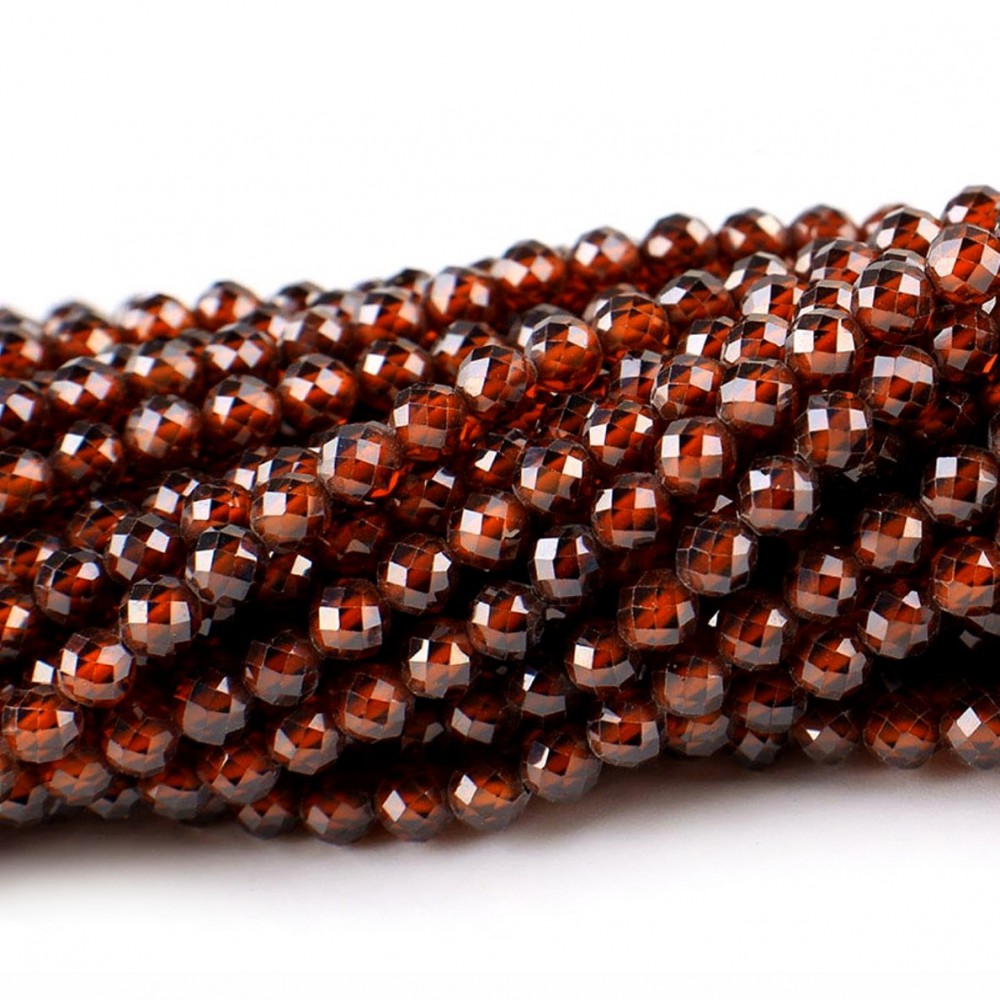 Ζιρκόνιο μελί σκούρο (Zircon) φυσικοί ημιπολύτιμοι λίθοι χάντρες πολυγωνικές 3mm (σειρά∽39cm∽122χάντρες) Ζιρκόνιο - Zircon