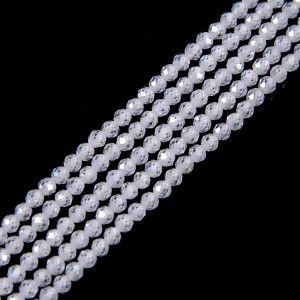 Ζιρκόνιο λευκό clear (Zircon) φυσικοί ημιπολύτιμοι λίθοι χάντρες πολυγωνικές 3mm (σειρά∽37cm∽130χάντρες) Ζιρκόνιο - Zircon