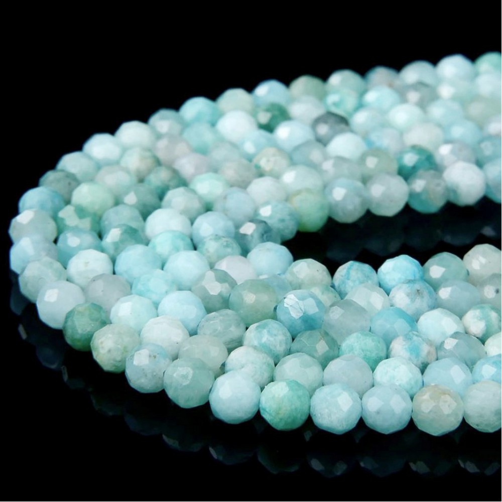 Αμαζονίτης (Amazonite) φυσικοί ημιπολύτιμοι λίθοι χάντρες πολυγωνικές 3mm (σειρά∽40cm∽154χάντρες) Αμαζονίτης - Amazonite