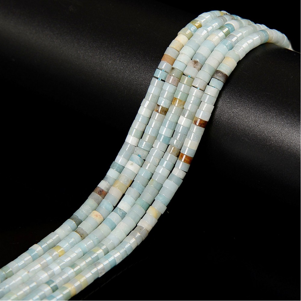 Αμαζονίτης (Amazonite multicolor) φυσικοί ημιπολύτιμοι λίθοι χάντρες ροδέλα 4x2mm (σειρά∽38cm∽150χάντρες) Αμαζονίτης - Amazonite