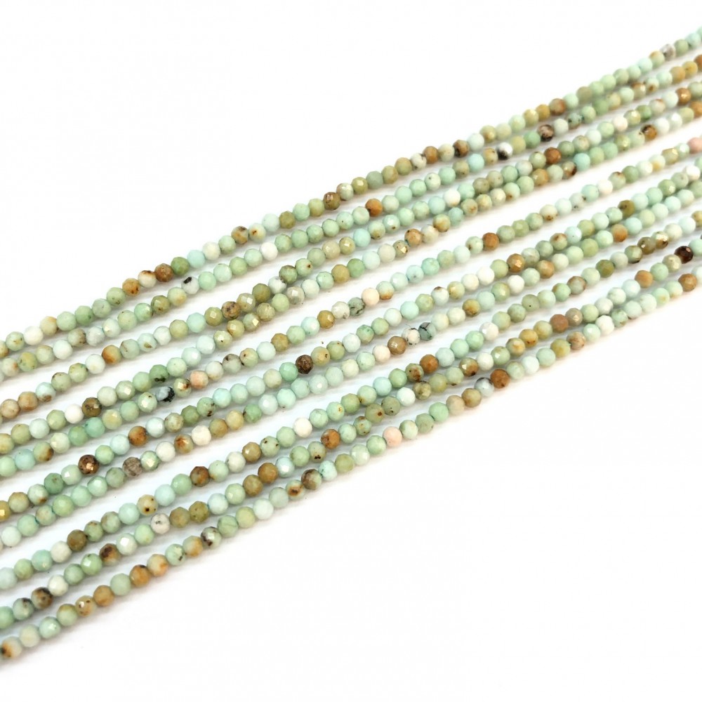 Αμαζονίτης (Amazonite multicolor) φυσικοί ημιπολύτιμοι λίθοι χάντρες πολυγωνικές 2mm (σειρά∽38cm∽196χάντρες) Αμαζονίτης - Amazonite