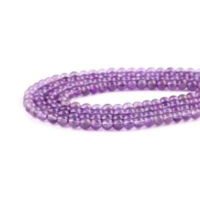 Αμέθυστος (Amethyst) φυσικοί ημιπολύτιμοι λίθοι χάντρες 3.5mm (σειρά∽38cm∽114χάντρες)