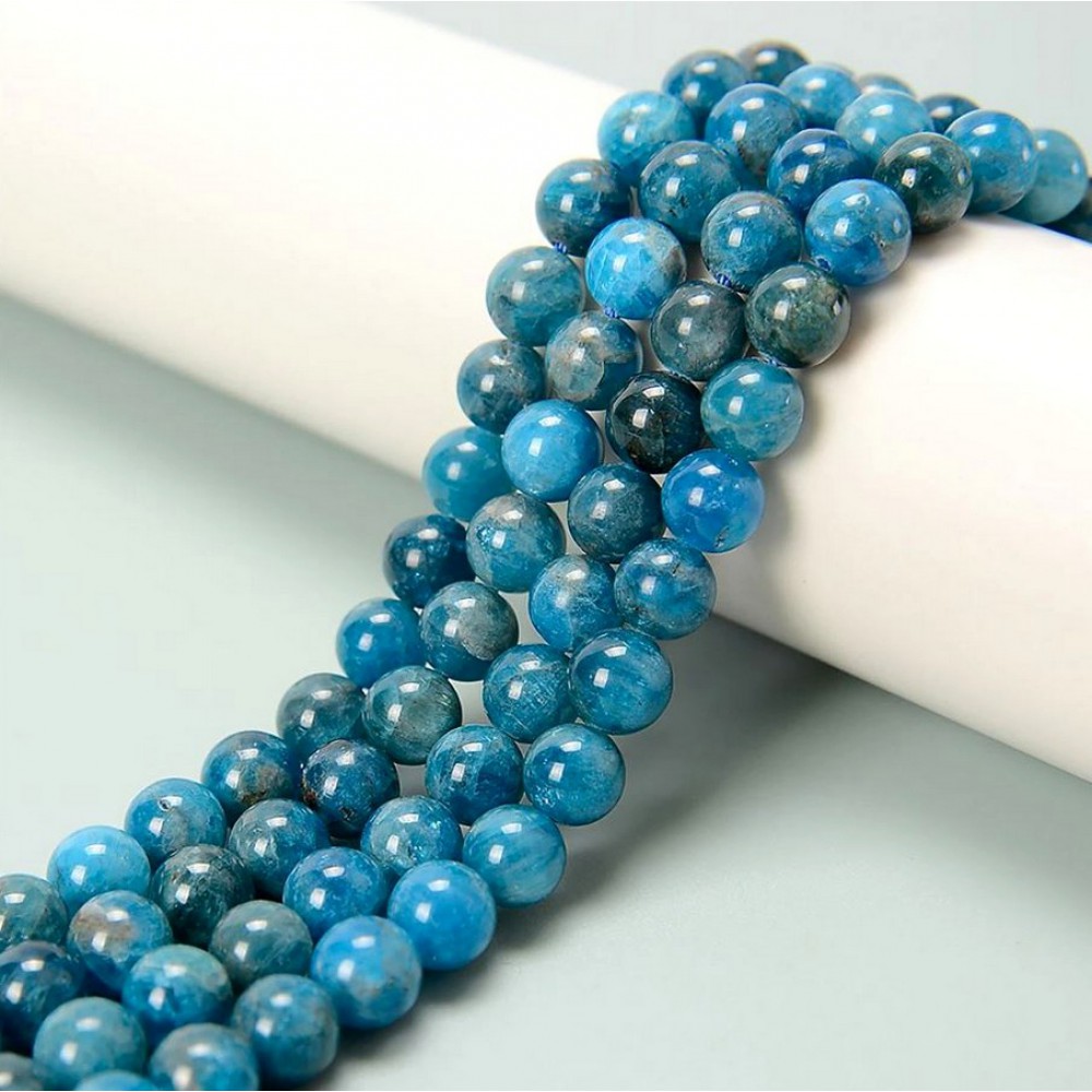 Απατίτης (Apatite) φυσικοί ημιπολύτιμοι λίθοι χάντρες 4mm/ 6mm/ 8mm/ 10mm (σειρά/38∽40cm) Απατίτης - Apatite