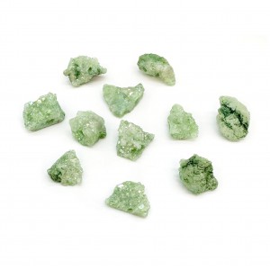 Αβεντουρίνη πράσινη (Druzy Aventurine) με τρύπα ακατέργαστος φυσικός ημιπολύτιμος λίθος ακανόνιστος 10∽14mm
