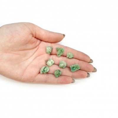 Αβεντουρίνη πράσινη (Druzy Aventurine) με τρύπα ακατέργαστος φυσικός ημιπολύτιμος λίθος ακανόνιστος 10∽14mm