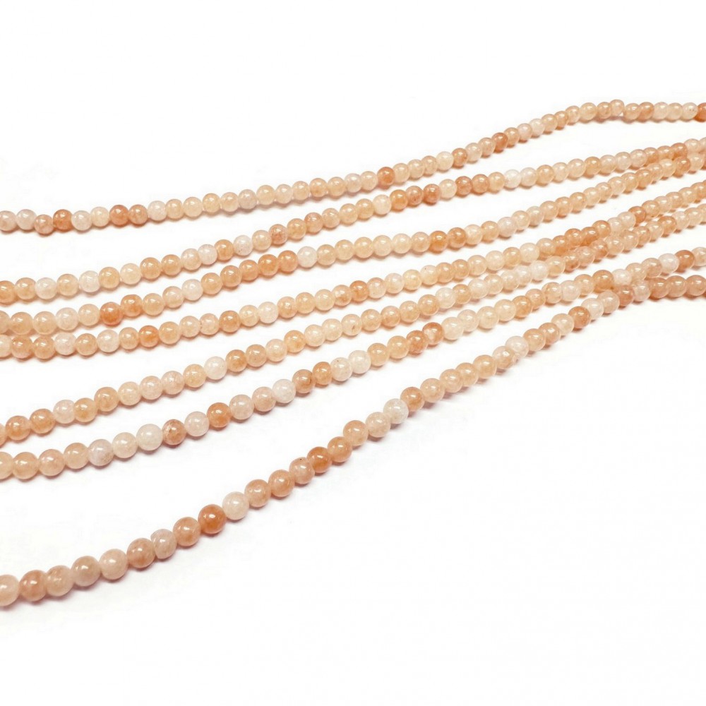 Αβεντουρίνη πορτοκαλί (Aventurine) φυσικοί ημιπολύτιμοι λίθοι χάντρες 3mm (σειρά∽40cm∽138χάντρες) Αβεντουρίνη - Aventurine