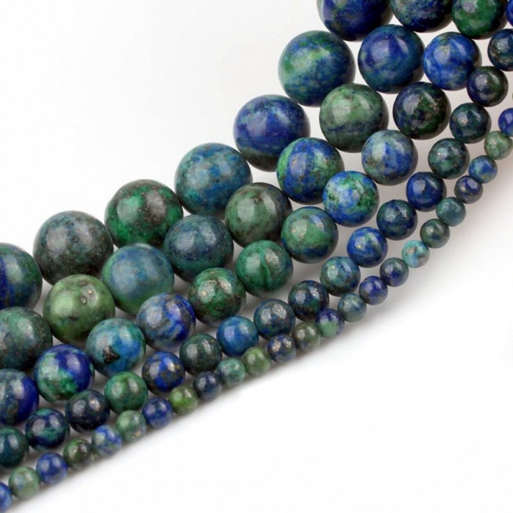 Αζουρίτης (Azurite) φυσικοί ημιπολύτιμοι λίθοι χάντρες 4mm/ 6mm/ 8mm/ 10mm (σειρά/38∽40cm) Αζουρίτης - Azurite