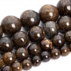 Μπρονζίτης (Bronzite) φυσικοί ημιπολύτιμοι λίθοι χάντρες  5mm / 6mm / 8mm (σειρά/38cm∽39cm) Μπρονζίτης - Bronzite