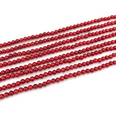 Κοράλλι (Coral) φυσικοί ημιπολύτιμοι λίθοι στρογγυλές χάντρες 2.5mm / 3mm (σειρά∽40cm)